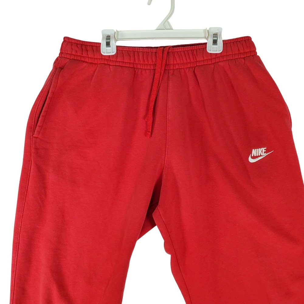 Nike Sportswear Club Fleece Joggers Mens Large Red Sweatpants BV2671-657